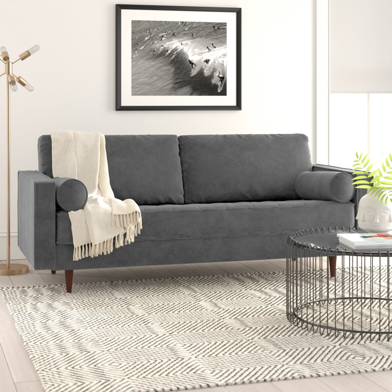 Ravi Velvet 84" Square Arm Sofa | AllModern